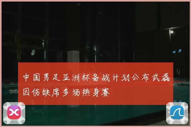 中国男足亚洲杯备战计划公布武磊因伤缺席多场热身赛
